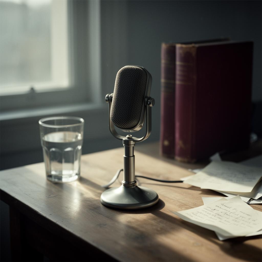 Micro et résidus de studio après un mémo vocal